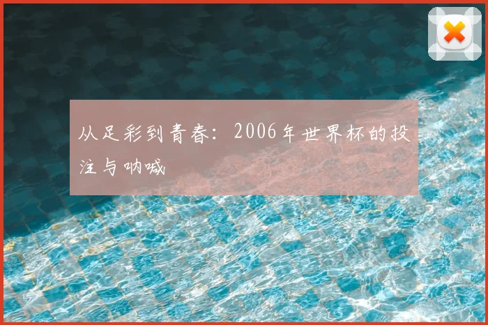 从足彩到青春:2006年世界杯的投注与呐喊